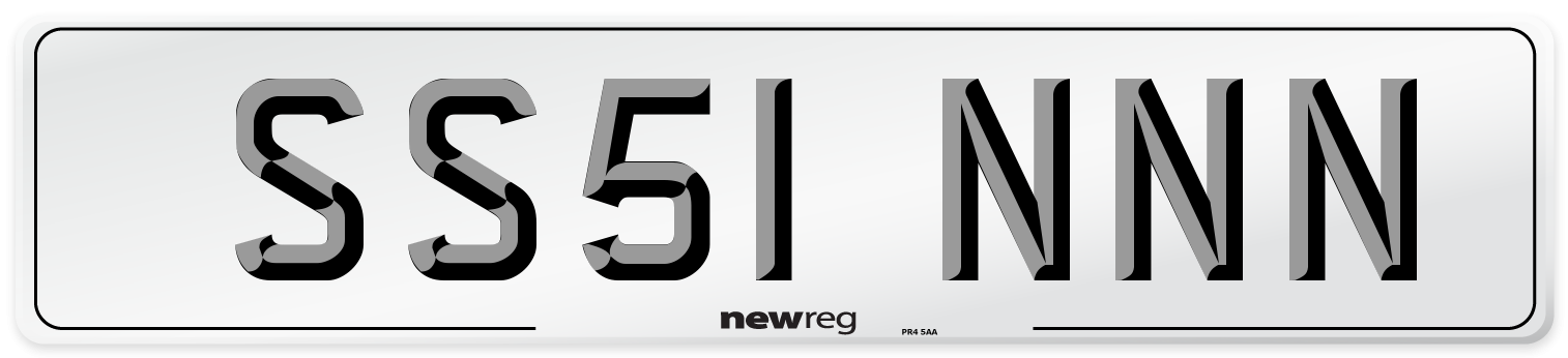 SS51 NNN Number Plate from New Reg